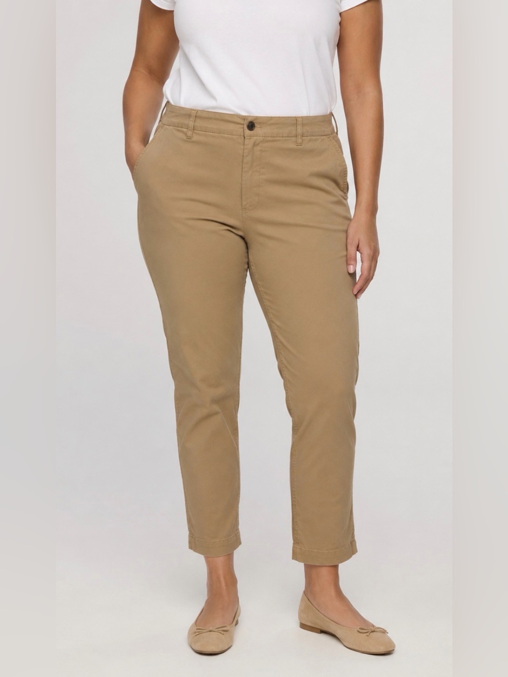 J.Crew Women’s Size 12 Tan Khaki Stretch Chino Pants Cropped Ankle